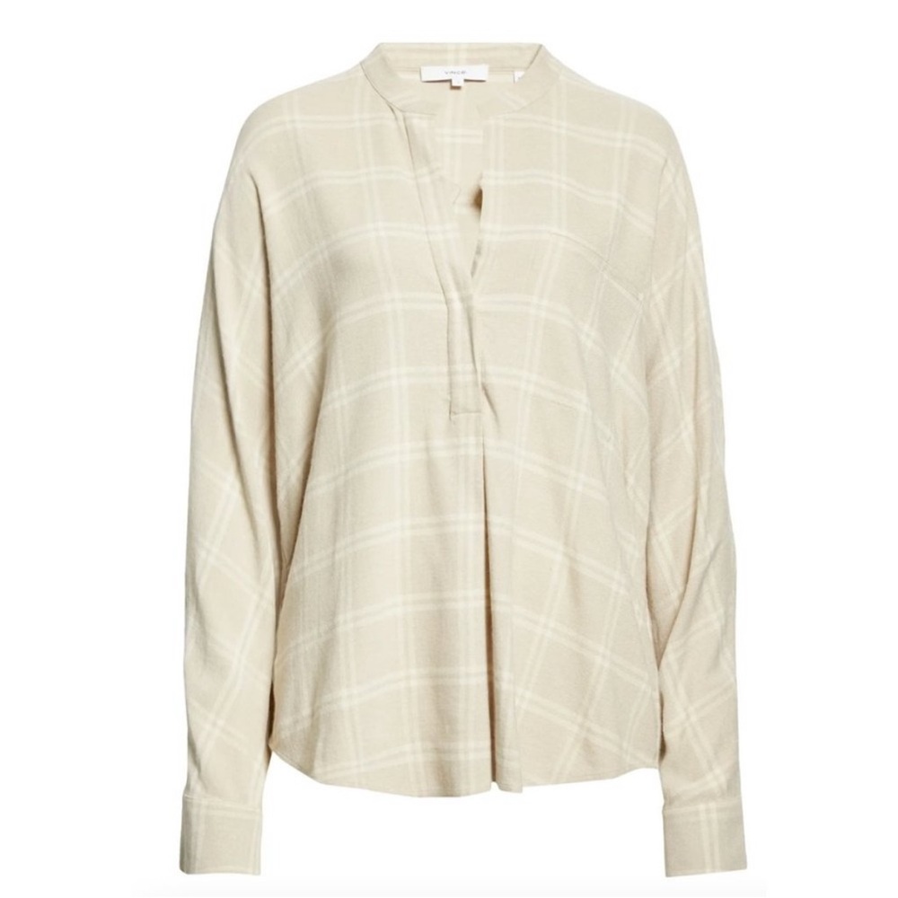 Vince shadow plaid top